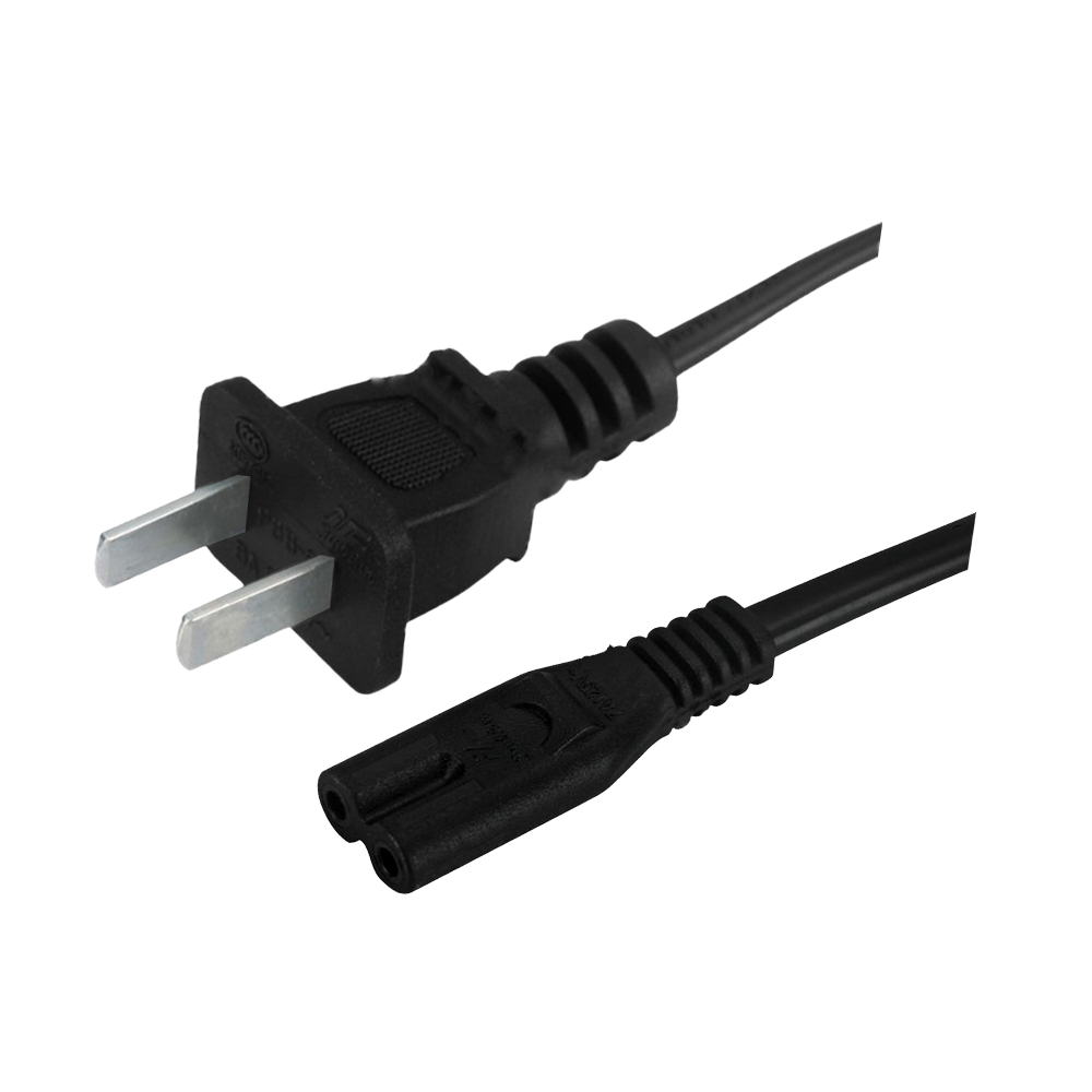 PBB-6~ST2 Čínská dvoužilová kabelová sestava s plochou zástrčkou, certifikovaný napájecí kabel s c7 osmihranným konektorem