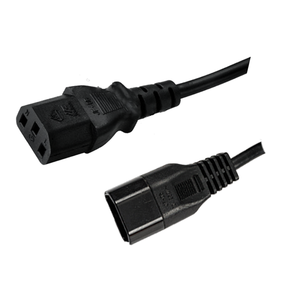 JF-05~JF-06 Evropská směrnice, třížilový C13C14 samec a samice k zástrčce prodlužovací kabel s certifikací VDE napájecí kabel