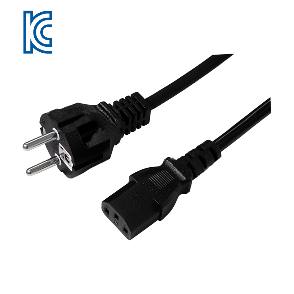 JK04~JK05 Korejská třížilová trubková zástrčka do 90stupňové zakřivené zástrčky C13 produktová přípona KC certifikovaný napájecí kabel